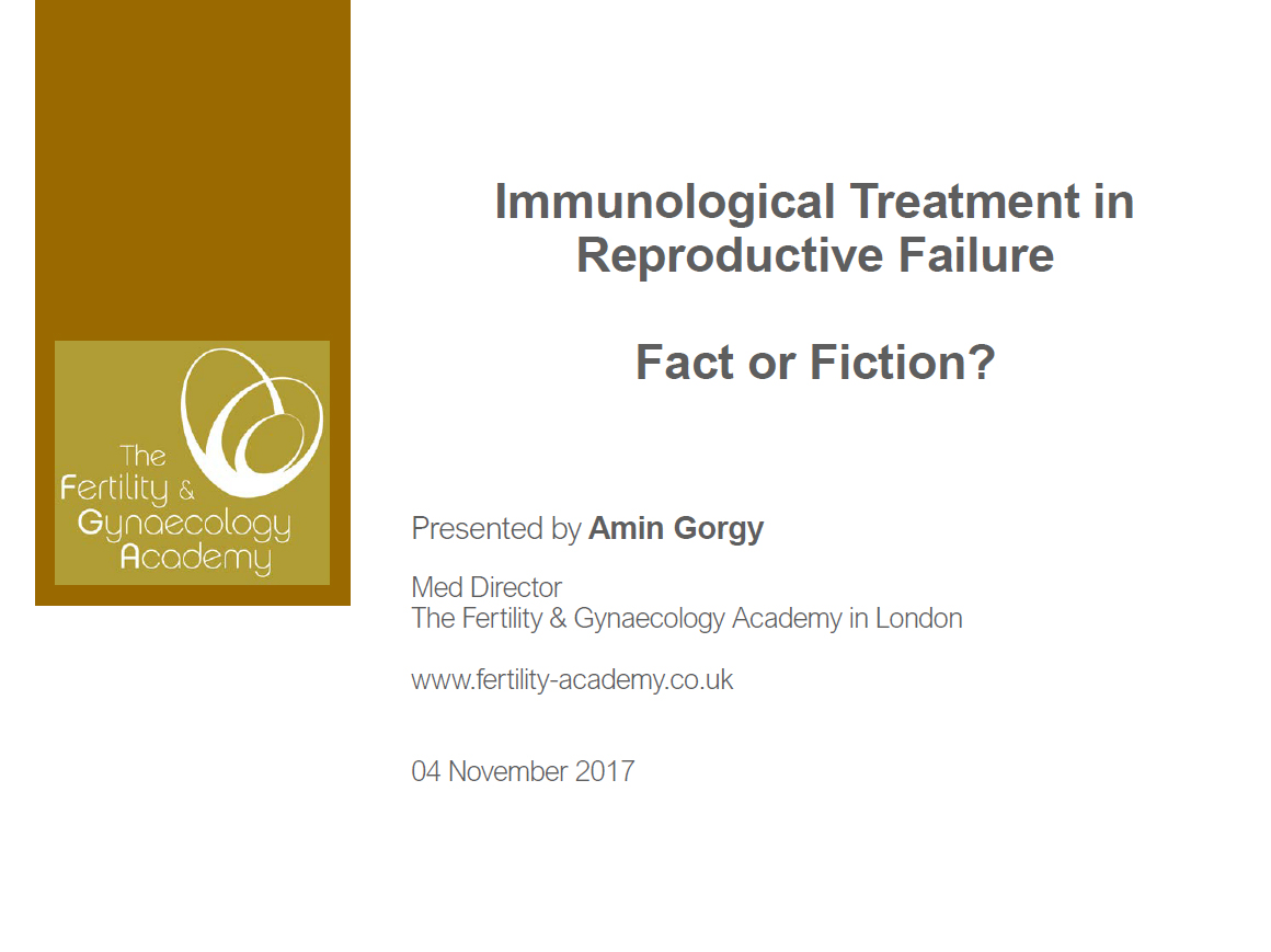Reproductive Immunology Seminar At The Fertility Show 2017